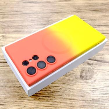 Imagem de Capa de silicone gradiente para Samsung Galaxy S24 S23 S22 S21 S20 Ultra Plus FE Note 20 10 S 24 23 22 S20FE Charge Cover, laranja amarelo, para Samsung S22 Plus