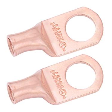 Imagem de SELTERM 2 peças 8 AWG 3/20.3 cm, terminais de cabo de bateria, terminais de anel, conectores de terminal de calibre 8, ilhós de cobre nu para serviço pesado UL