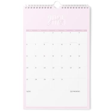 Imagem de Karto Calendário de parede 2025-2026 - vertical 28 x 43 cm de julho de 2025 a dezembro de 2026 - Aumente sua produtividade e planejamento fácil com o calendário mensal estético - rosa moderno