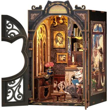 Imagem de Kit de casa em miniatura DIY Cutefun Book Nook Count Cat's Study