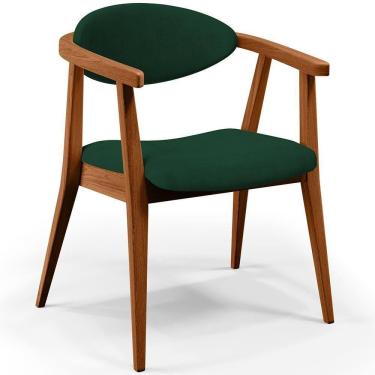 Imagem de Poltrona Decorativa Para Sala De Estar Jantar Cecília L02 Suede Verde Musgo