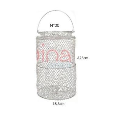 Imagem de Samburá viveiro de arame com tampa malha 0,5 - BellaPesca, N°00/ 25cm