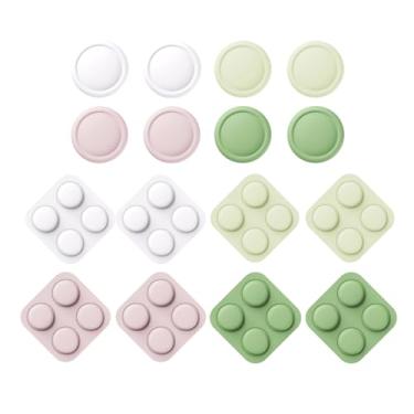 Imagem de PlayVital Conjunto de tampas de botão + empunhadura de polegar para Nintendo Switch 2, 8 capas de botão direcional ABXY coloridas de silicone e 4 tampas de joystick para Joycon - branco, rosa, amarelo