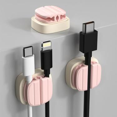 Imagem de IFNOW Clipes De Suporte Mola Para Cabos 3 Em 1, Rosa, Pacote Com 3, Autoadesivos, Gerenciamento Sob A Mesa, Casa, Escritório, Carro, Criado-Mudo