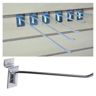 Imagem de Gancho Para Painel Canaletado 20Cm Zincado Kit 100Unidades