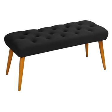 Imagem de Banqueta Premium 70x35 cm – Estofado Capitonê (Preto)