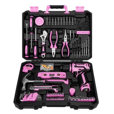 Imagem de Conjunto de ferramentas: furadeira sem fio DEKOPRO Pink 12V para repar