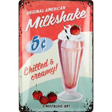 Imagem de Nostalgic-Art Placa De Lata Retrô, 20 X 29 Cm, Estilo Milkshake, Ideia Presente Para Fãs Lanchonetes, Feita Metal, Design Vintage