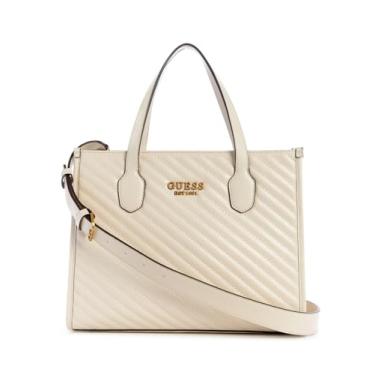 Imagem de GUESS Bolsa Silvana com compartimento duplo, Osso, One Size