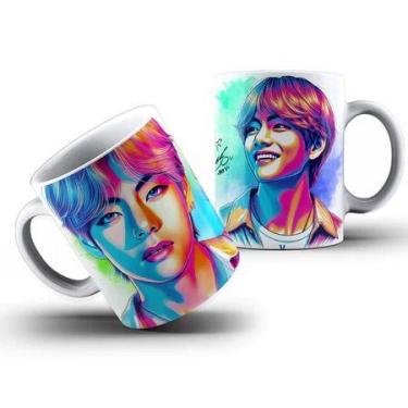 Imagem de Caneca BTS Suga J-Hope Jungkook RM VJin e Jimin Kpop Colorida Cerâmica