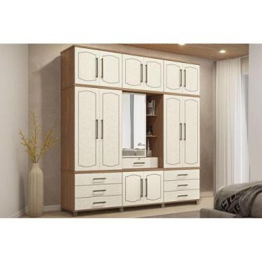 Imagem de Guarda Roupa 13 Portas 1 e 7 Gavetas c/ 1 Espelho Londres Capelinha Ja