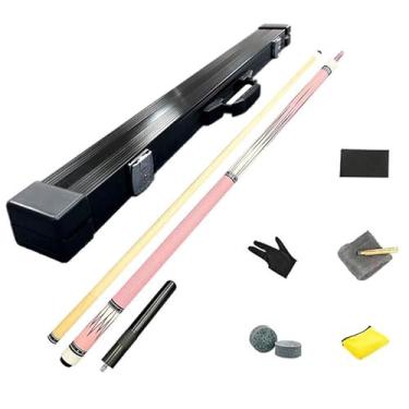 Imagem de Taco de Sinuca Profissional 1/2 em Madeira de Bordo - 147 cm (58 pol) - Cabeça 12,5 mm - Boa Qualidade da Madeira e Construção (B Tacos de bilhar e acessórios+ barril box E, 13mm)