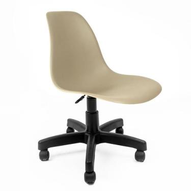 Imagem de Cadeira de Escritório Secretária Eames Preta e Fendi - Mobly