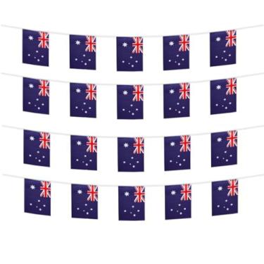 Imagem de FFILL Corda de bandeira australiana de 20 pés, 20 bandeiras, mini bandeira australiana, para festas, lojas e bares, decorações ao ar livre - 30 países para escolher (Austrália)