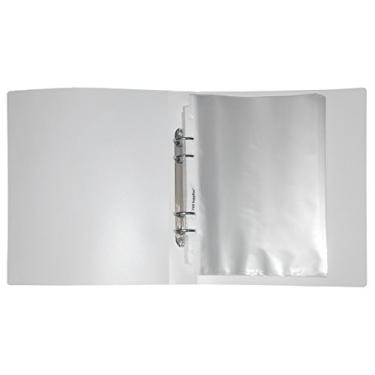 Imagem de TYH Supplies 100 protetores de folha transparentes pequenos europeus de meia página econômica, 7 furos, com fichário branco, tamanho 13 x 21 cm, A5, não livre de ácido vinílico, 20 x 12 cm