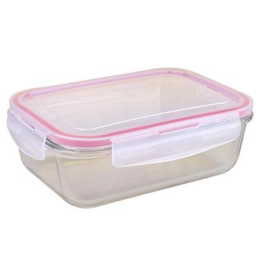 Imagem de Pote Retangular de Vidro 1180ml com Tampa Hermética Cazza Pop Glass
