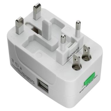 Imagem de Adaptador Universal de Tomada com Porta USB – Compatível com Tomadas da Europa, EUA, Reino Unido, Austrália e Ásia – Compacto, Carregamento Rápido – Ideal para Viagens e Turismo - YASDA