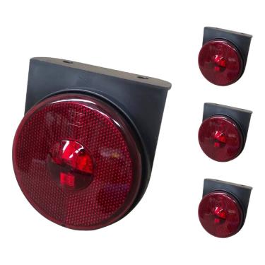 Imagem de 4 Lanterna Lateral Caminhão Led 85mm Carreta Randon Vermelha