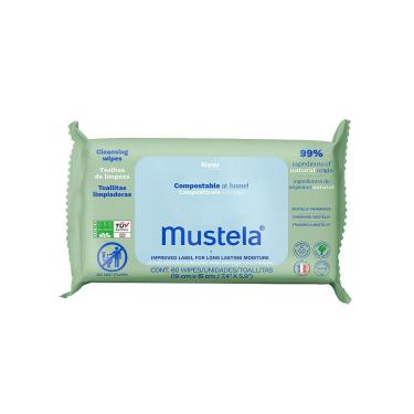Imagem de Toalha Mustela Compostáveis em Casa com 60 Unidades