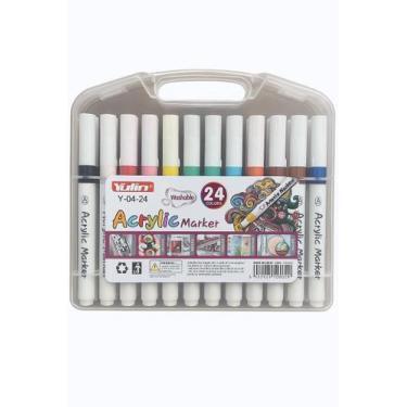 Imagem de Kit 48 Caneta Marcador Permanente Tipo Posca Colorida Brush - YULIN