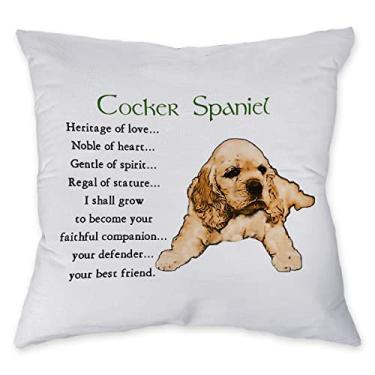 Imagem de Znzd Linda capa de almofada Cocker Spaniel Heritage of Love, decora casa, sala de estar, quarto, quarto de menina dormitório, escritório, amantes de cães, Cocker Spaniel, presentes para mães e