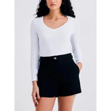 Imagem de Blusa Manga Longa Hering 4D8A Feminina Gola V Algodão (Antiga 02J5) T.