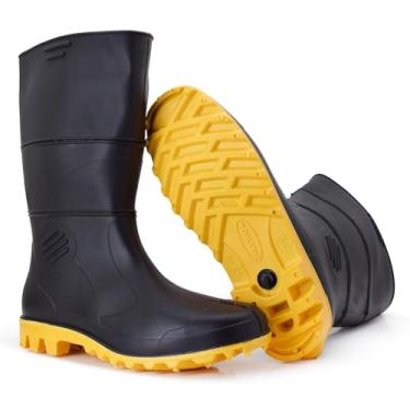 Imagem de Bota Masculina Plastica Estilo Galocha Para Dias Chuvosos Para Limpeza Faxina Antiderrapante Super Leve Numeração Especial (Preto, BR, Adulto, Numérico, 46)