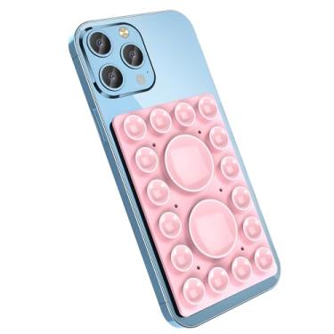 Imagem de CMZZ Suporte de telefone com sucção de silicone, acessório de telefone adesivo de silicone para iPhone e Android, suporte de telefone de chuveiro espelho mãos-livres, vídeos e selfies TikTok (rosa
