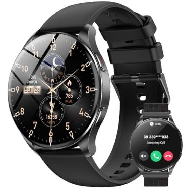 Imagem de IOWODO W40 Smartwatch com Tela AMOLED 1.43" - Relógio Inteligente Bluetooth para Chamadas, 100+ Modos Esportivos, 2 Pulseiras (Preto) - Unissex
