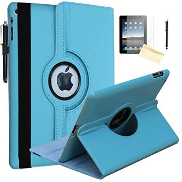 Imagem de JYtrend Capa para iPad 2021 de 10,2 polegadas, para iPad 9ª geração, suporte giratório inteligente, capa de hibernar/despertar automática magnética para modelo A2602 A2603 A2604 A2605 MK2K3LL/A MK2N3LL/A MK663LL/A MK693LL/A (azul)