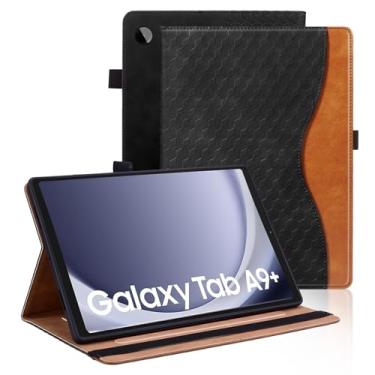 Imagem de Varohix Capa para Samsung Galaxy Tab A9 Plus de 11 polegadas 2023 capa de couro PU suporte de visualização multiângulo com bolso para cartão para Galaxy Tab A9 Plus, capa preta