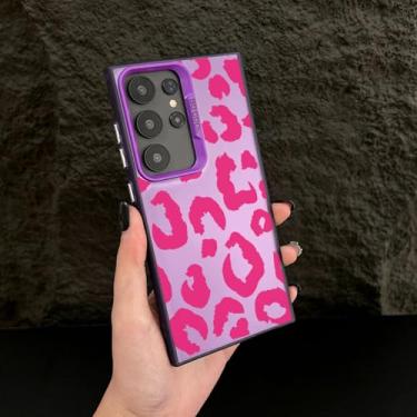 Imagem de MVVKKY para Samsung A56 Leopardo Prata Banhado Telefone Capa Pc Capa (para Samsung A56/Purple FenYin)