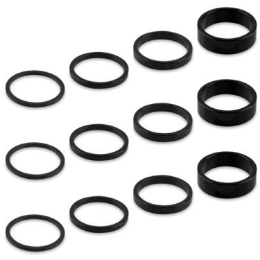 Imagem de Pretwad Kit espaçador de fone de ouvido de bicicleta de 12 peças - espaçadores de haste de liga de alumínio de 3,5 cm, espaçadores de haste de bicicleta, espaçadores de hastes de bicicleta, arruela de