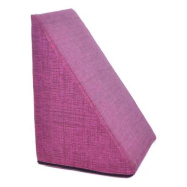 Imagem de Travesseiro Almofada Tringalular Encosto Apoio Costa Leitura Com Capa 