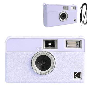 Imagem de Rieibi Capa para câmera H35, capa protetora de silicone macio para Kodak EKTAR H35 filme de meia moldura, com alça de ombro (sem câmera) - roxo
