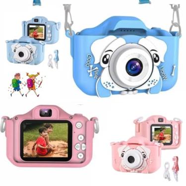 Imagem de Câmera Digital Infantil Portátil 20MP Full HD, Design, Filmadora Recarregável (Azul)