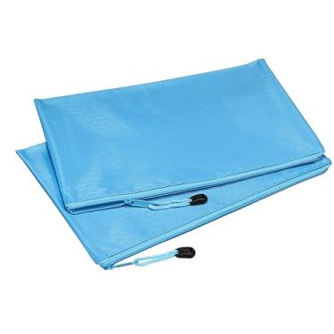 Imagem de PATIKIL Sacos de arquivo impermeáveis com zíper pacote com 5 pastas de armazenamento de documentos B5 bolsa de lápis para viagens de escritório, azul celeste