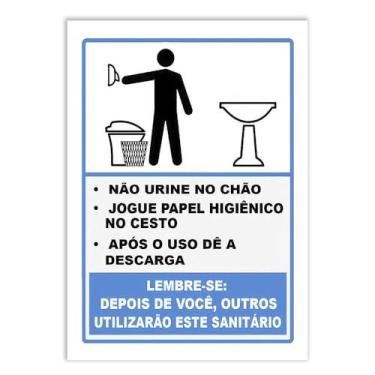 Imagem de Placa Decorativa Banheiro Aviso Não Urine No Chão Decoração Poster Quarto Sala