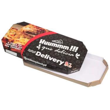 Imagem de Kit com 4 Pacotes Embalagem Oitavada para Pizza Trem Offset Fotográfica C/ 25 Unidades cada