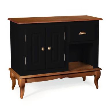 Imagem de Gabinete para Banheiro 2 Portas 1 Gaveta e Nicho Dália 3058 - Preto/Imbuia Glazer