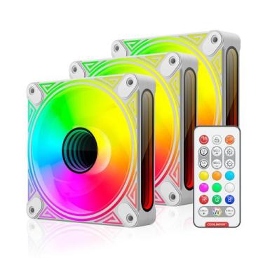 Imagem de Kit 3 cooler fan coolmoon dm1 pwm argb 3 pinos + controlador