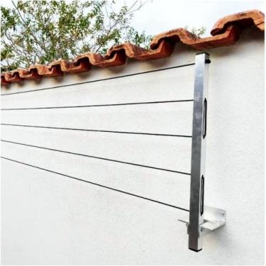 Imagem de Varal de Parede Retrátil em Aluminio Com Kit Instação Suporta até 80kg