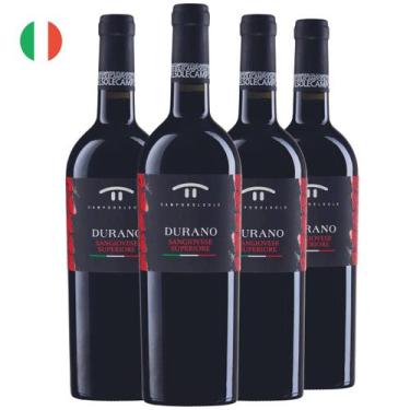 Imagem de Kit com 4 Vinhos Italiano Tinto Seco Durano Campodelsole 750ml