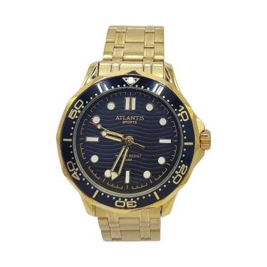 Imagem de Relógio Atlantis Dourado Catraca Resistente a Água 5atm