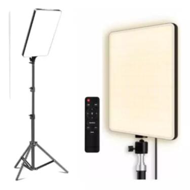 Imagem de Ring Light Retangular Profissional 19'' com Tripé 2,1m, Luz Ajustável 2700K–7500K para Vídeo, Maquiagem e Lives(19 Polegadas)
