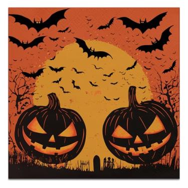 Imagem de 100 guardanapos de Halloween, papel, descartáveis (Jack-O-Lantern)