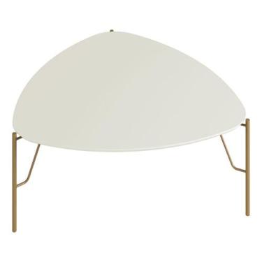 Imagem de Mesa de Centro Para Sala de Estar Alta Pés Industrial Dourado Alef I03