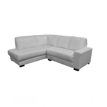 Imagem de Sofá De Couro Canto Marrocos 2 Lugares Com Chaise Esquerda Branco Pigmentado - Mempra Design