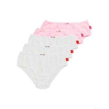Imagem de Kit com 5 Calcinhas Infantil Sanny 212830, Branco, 10