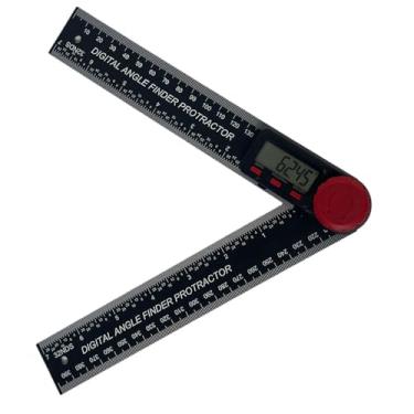 Imagem de MERIGLARE Localizador de ângulo digital com display LCD de 200 mm, goniômetro de exibição rápida, inclinômetro para fabricação de móveis, marcenaria e decoração, Preto